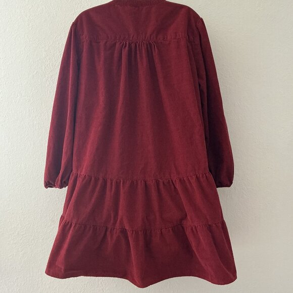 CRANBERRY WOVEN TIERED DRESS HOLIDAY CASUAL PLUS SIZE XXL-20 GUC - Picture 10 of 14